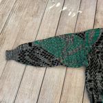 Vintage 80s McGregor V Neck Sweater Geometric Abstract Knit Size Large Green Photo 8