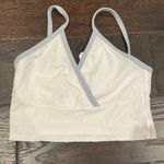 Brandy Melville NWT  contrast trim amara tank white light blue one size os Photo 0