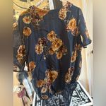 Gibson Latimer  Black and Brown Floral Bodysuit Photo 5