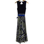 Eliza J  Green & Navy Blue Green Paisley Scarf Print Maxi Dress Women’s Sz 4 Photo 4