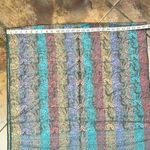 Women’s Multicolor Stripe Fringe Scarf Purple Photo 2