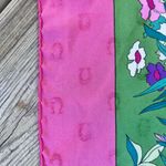 Bayron Women's Vintage Pink And Green Floral Tiger Print Square Scarf 100% Silk Photo 6