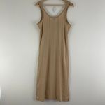 Free People Tan Beige Hook & Eye Drop Needle Rib Venice Sleeveless Tunic Dress Photo 10
