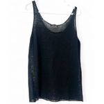 Annette Görtz L linen tank Knit Sweater Sleeveless Top Open Weave Shell Womens Black Size L Photo 1