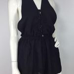 Elan  Halter Lace Up Front Romper Cover Up Photo 5