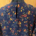 Madewell Ruffle-Sleeve Top Blouse in Climbing Vine Navy Blue Floral Size Medium Photo 10