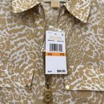 Michael Kors  Brown‎ Cuffed Sleeve 3/4 Sleeve Button Down Shirt​ Photo 3