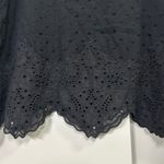 Everleigh Black Swiss Dot Eyelet Lace Hem‎ Tank Top Medium Scalloped Hem Photo 4