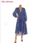 Ulla Johnson NWOT Silk Blue Joan Midi Floral Dress Size 0 Photo 11