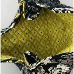 Vera Bradley  Baroque Shoulder Tote Bag Black Gray Yellow Print Photo 5