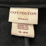 Covington Vintage Y2K Woman Stretch Blazer Soft Knit Shoulder Pads Black 16–18W Photo 2