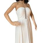 Calvin Klein Ivory White Timeless Elegant Dress Embellished Crystals size 2 Photo 5