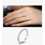 Boutique Women's Simulated Diamond Engagement Wedding 14k Gold Plated 925 Adjustable Ring Photo 5