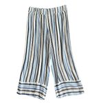 AGB rayon striped cropped wide leg pants Blue Photo 4