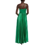 AMUR Khari Asymmetric One Shoulder Pleated Slit Cocktail Gown Snow Pea Green 6 Photo 1