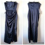 After Six  6888 Strapless Corset Satin Gown Midnight Navy Blue 10 Photo 2