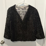 Chelsea and Violet  Fuzzy Sweater Bolero Jacket Large‎ Black Jacket Formal L Photo 0