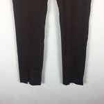 Good American  Chocolate Brown Faux Suede Pant Size 8 Boss Split Hem Straight Leg Photo 10