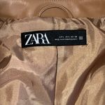 ZARA  Faux Leather‎ Moto Jacket Camel Brown Size L Photo 3