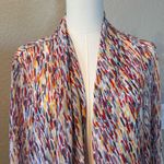 Multiples  Multicolor Patterned Jacket Angle Sleeves Button Detailing Flowy 1X Photo 1