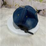 Denim Rhinestone Flower Cap Blue Photo 3
