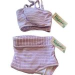 Freshwater Ribbed Bralette Top High Waisted Bikini Size XXL (20) NWT Lilac Photo 1