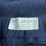St. John  Collection Santana Knit Pants Navy Blue Pleated Trousers Size 4 USA Photo 6
