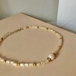 Handmade Freshwater Pink Choker Necklace “Elea” Goldcore Brass Beach Mermaidcore Photo 3