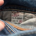 L.A. Idol Dark Blue Boot Cut Jeans, Wide Stitching, Flap Pockets, 9 Size undefined Photo 7