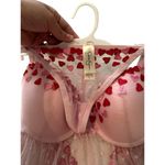 Jessica Simpson NEW Women’s SM Pink Heart 2 Piece Babydoll Sheer Lingerie Set Photo 3