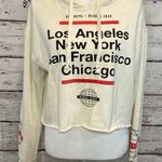 Mighty fine Off White Cropped Hoodie with Black & Red Lettering-L Photo 1