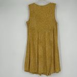 Old Navy  Pleated Mini Swing Sun Dress Mustard Yellow Floral Sleeveless Size S Photo 4