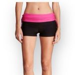 new Marika Tek Pisces Scrunch Tie Waist Yoga Short Black + Fuchsia Large Photo 1