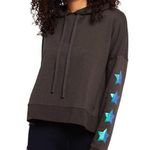 Ivory Ella  Cropped Hoodie Metallic Foil Stars XS Photo 0