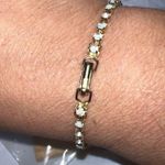 Vintage Gold Tone Prong Set Rhinestone Tennis Bracelet Photo 3