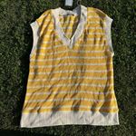 ZARA NWT  Women’s V-Neck Striped Oversized Knitted Vest Yellow Photo 0