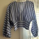 Banana Republic  blue and white cropped blouse Photo 6