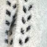 Calligraphie cloud soft white and black fluffy cardigan sweater size L/XL NWT Photo 2