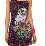 Ed Hardy  Plus Size 2X Cobra Roses
Pink Cheetah Mesh Mini Dress
 NWOT Y2K Photo 3