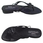 Donald Pliner Black Metallic Leather Shoe Sandal New Chunky Stones $285 NIB Size 7.5 Photo 0