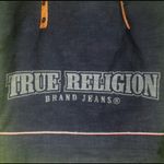True Religion Denim Jean Tote Bag Leather Strapped Photo 2