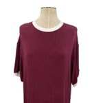SKIMS Soft Lounge Ringer T-Shirt Long Dress Maxi Maroon Red Size Small Photo 3