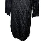 Eileen Fisher Rumpled Trench Coat Women’s Size Small Black Cotton Nylon Metallic Photo 8