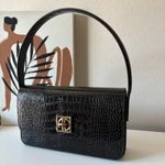 ANINE BING  Elly Shoulder Bag‎ Croc Embossed Black Leather Purse Photo 2