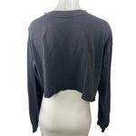 ZARA Women's Black Crew Neck Long Sleeve Crop Pullover Sweater Sweatshirt Top L Photo 1