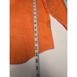 CHAPS  Classics Women's Orange Linen Blend Button Down Shirt Size M 3/4 Sleeve Photo 4