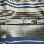 Calvin Klein Blue/Gray/White Striped Sheath Dress with Silver Belt, Size 10 Photo 5