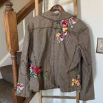 Johnny Was  3J workshop Floral Embroidered Brown Blazer. Unique and beautiful Photo 1