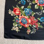Vintage Totes Black Floral Cottagecore Retro Rain Scarf Made in Italy 31"x31" Photo 3