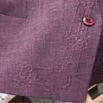 Sag Harbor Vtg 90s Y2K  Pantsuit Set Short Sleeve Embroidered Pleat Purple 16P Photo 3